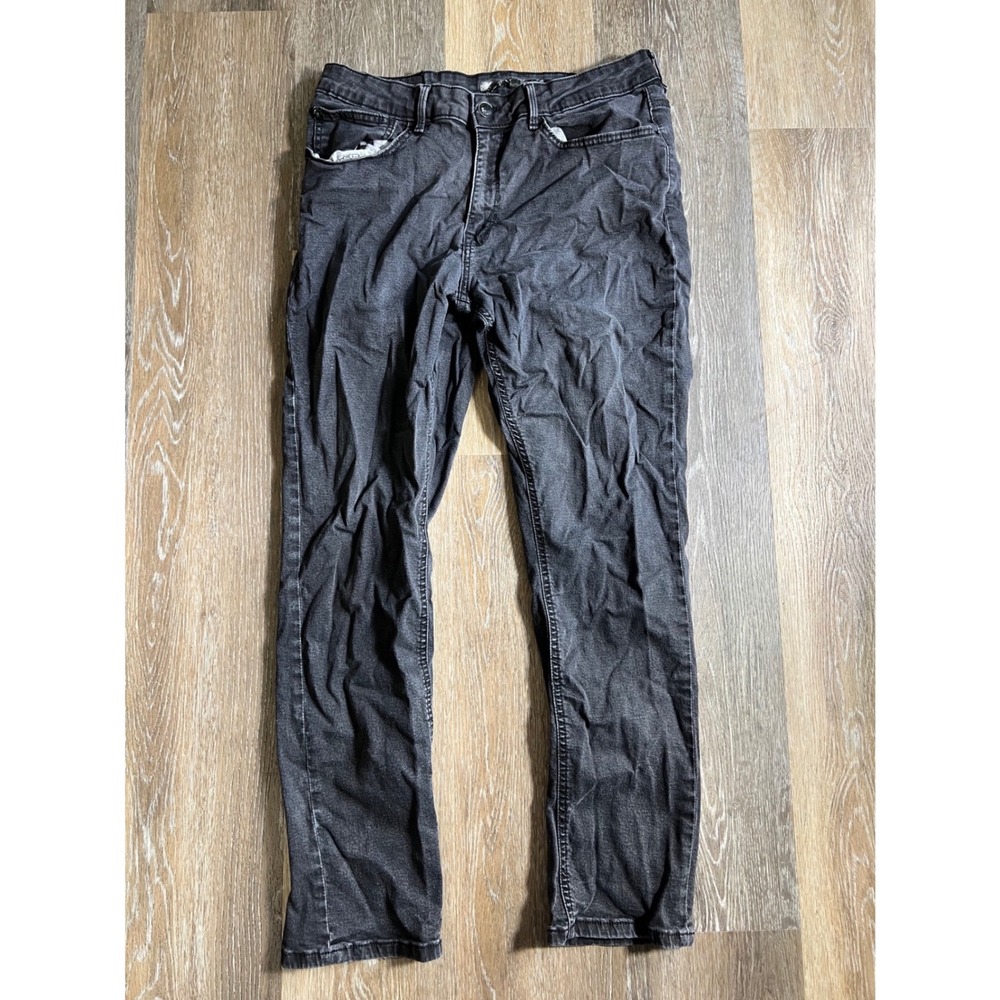 DKNY Jeans Bedford Slim Fit Mens 42x32‎ Washed Black Grey Denim Pants